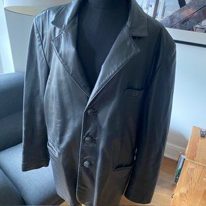 Men's Black Leather Blazer jacket, excellent condition size 42